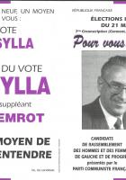 Tract « Pour vous, avec Jean Sylla » - Élections législatives sur la 7e circonscription de l'Oise, 21 mars 1993