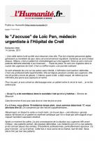 20110114-L'Huma-Le « J'accuse » de Loïc Pen, médecin urgentiste à l'Hôpital de Creil