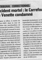 20120126-CP-Venette-Condamnation de la société Carrefour après l'accident mortel d'une employée