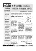 Tract-pétition contre les menaces de suppression de postes aux collèges Fauqueux et Baumont - Beauvais, 15 février 2012