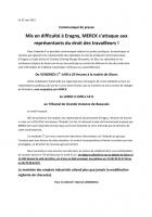 Communiqué de presse du Comité de défense du site et des emplois de Merck-Éragny - Éragny-sur-Epte, 22 mai 2012