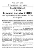 6 octobre, Paris - Collectif Notre santé en danger-Manifestation