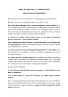Le repas des Vétérans de la fédération de l'Oise du PCF-Intervention de Viviane Claux - Montataire, 25 novembre 2012