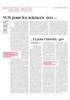 20121217-Libération-SOS pour les sciences-éco et pour l'histoire-géo