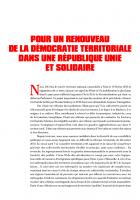 Appel de l'ANECR « Pour un renouveau de la démocratie territoriale dans une République unie et solidaire » - 19 février 2013