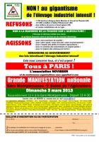 Tract pour la manifestation au salon de l'Agriculture-Novissen - 3 mars 2013, Paris