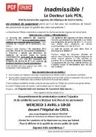 Tract contre la menace de suspension de Loïc Pen, chef de service des Urgences des hôpitaux de Creil et de Senlis - 30 mars 2013