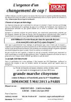 Tract Front de gauche appelant à participer à la grande marche citoyenne pour la VIe République - Sérifontaine, 19 avril 2013