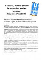 Tract PCF dénonçant l'austérité et l'abandon de la reconstruction de l'hôpital - Clermont, 5 juillet 2013