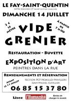 Affichette annonçant le vide-grenier de la section PCF de Noailles-Nivillers - Le Fay-Saint-Quentin, avril 2013