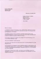 Reproduction du courrier de Patrice Carvalho envoyé à la ministre de la justice à propose de Goss Montataire - 30 juillet 2013
