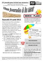 Tract pour la journée à la mer 2013-Version Pont-Sainte-Maxence - Berck-Plage, 24 août 2013