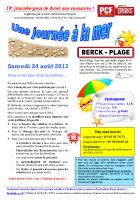 Tract pour la journée à la mer 2013-Version Saint-Leu-d'Esserent-Diffusion internet - Berck-Plage, 24 août 2013