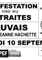 Affichettes annonçant les 3 manifestations pour les retraites - Oise, 10 septembre 2013
