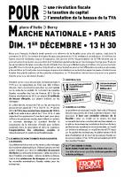 Tract Front de gauche appelant à participer à la marche pour la justice fiscale le 1er décembre à Paris - Oise, 15 novembre 2013