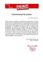 Communiqué de presse de Pierre-Marie Jumeaucourt et Jean-Yves Hélary à propos de LCM - Crépy-en-Valois, 7 décembre 2013