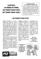 Tract « Partout, au même rythme, un temps pour tout, du temps pour tous ! » - Section PCF des cantons de Noailles-Nivillers, 28 janvier 2014