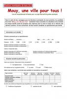 Questionnaire de la liste « Mouy, une ville pour tous » portant sur la réforme des rythmes scolaires - Mouy, 31 janvier 2014