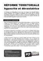 Tract « Réforme territoriale hypocrite et dévastatrice » - Section PCF des cantons de Noailles-Nivillers, 11 juin 2014