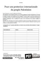 Tract-pétition « Pour une protection internationale du peuple Palestinien » - Section PCF de Noailles-Nivillers, 26 juillet 2014