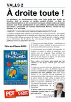 Tract « Valls 2 : à droite toute ! - Fête de l'Humanité 2014 » - Creil, 30 août 2014