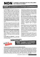 Manifestation unitaire « Non au budget d'austérité Valls-Hollande-Medef - Pour une alternative sociale, écologique et politique »-Tract 2 pages version impression - Oise, 5 novembre 2014