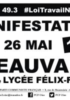 26 mai, Beauvais, Compiègne & Montataire - Manifestations pour le retrait du projet de loi El Khomri-Affichettes