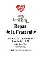 Invitation « Repas de la Fraternité » - Section PCF du Valois, 25 mars 2018
