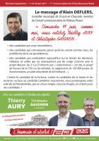 Flyer « Le message de soutien d'Alain Deflers » - 1re circonscription de l'Oise, 6 juin 2017