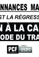 Affichette « Ordonnances Macron, c'est la régression. Non à la casse du code du Travail » - Oise, septembre et octobre 2017