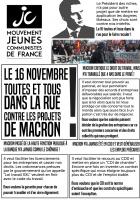 Tract « Le 16 novembre, toutes et tous dans la rue contre les projets de Macron » - JC Oise, 13 novembre 2017