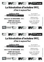 Invitation « La Révolution d'octobre 1917, d'hier à aujourd'hui » - PCF Valois, 20 décembre 2017