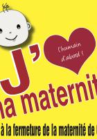 Sticker « J'aime ma maternité. Non à la fermeture de la maternité de Creil » - PCF Oise, 12 janvier 2018