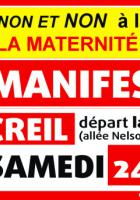 Bandeau « Manifestation contre la fermeture de la maternité de Creil » - PCF Oise, 24 février 2018