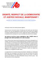 Déclaration de l'ANECR : « Dignité, respect de la démocratie et justice sociale, maintenant ! » - 10 décembre 2018