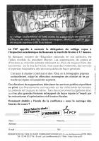 Flyer « Soutien à la délégation du collège Louise-Michel » - PCF Saint-Just-en-Chaussée, 26 février 2019 