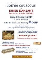 16 mars, Mouy - PCF Mouy-Soirée couscous et dîner dansant