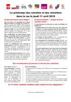Tract « Le printemps des retraité·e·s » - France, 11 avril 2019