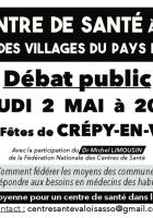 2 mai, Crépy-en-Valois - Débat public « Centre de santé dans le Pays de Valois »