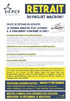 Tract « Retrait du projet Macron ! - Meeting commun pour défendre nos retraites » - PCF Valois & PCF Montataire, 17 & 18 décembre 2019