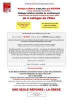Communiqué « Ne laissons pas privatiser une partie des missions de service public de 4 collèges de l'Oise » - CGT du Conseil départemental de l'Oise, mai 2020