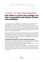 Covid-19 / Reconfinement : tout mettre en œuvre pour protéger nos vies, se rassembler pour imposer d'autres choix politiques -  PCF, 28 octobre 2020