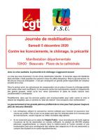 Tract « Mobilisation contre les licenciements, le chômage, la précarité » - CGT Oise, FSU Oise, 5 décembre 2020