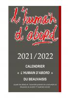 Calendrier « l'Humain d'abord » du Beauvaisis 2021-2022 - Version 22 octobre 2021