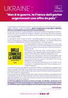 Flyer « Ukraine : non à la guerre, la France doit porter urgemment une offre de paix » - PCF, 24 février 2022