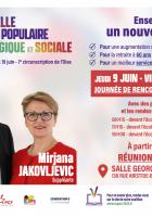 Flyer Nupes « Journée d'initiatives et réunion publique avec Loïc Pen et Mirjana Jakovljevic à Villers-Saint-Paul » - 7e circonscription de l'Oise, 9 juin 2022