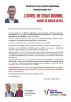 Appel de Denis Dupuis, maire de Breuil-le-Sec, pour le second tour : « votez Loïc Pen ! » - 7e circonscription de l'Oise, 19 juin 2022