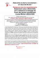 Tract « Rassemblement pour le droit à l'avortement aux États-Unis et partout dans le monde » - LDH Beauvais, 2 juillet 2022