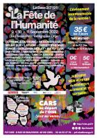 Flyer « Fête de l'Humanité : bons de soutien à 35 € et trajets en car à 10 € l'A/R au départ de l'Oise » - PCF Oise, 1er septembre 2022