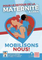 Affiche « Pour le retour de la maternité à Creil, mobilisons-nous ! » - Comité de défense, octobre 2022